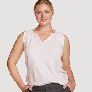 Eddie Bauer Mountain Meadow White Tank Top Size Medium